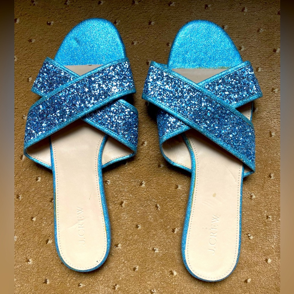 Gorgeous J Crew sparkly blue sandals